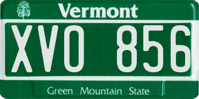 VT license plate XVO856