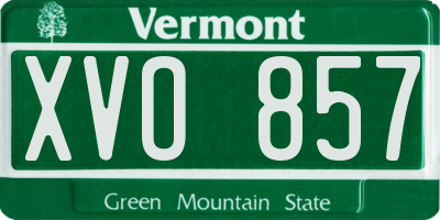 VT license plate XVO857