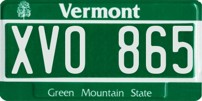 VT license plate XVO865