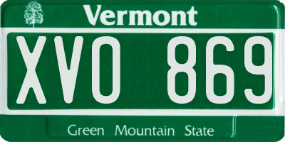 VT license plate XVO869