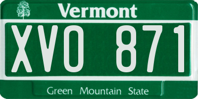 VT license plate XVO871