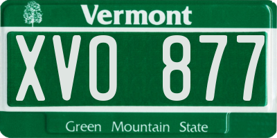VT license plate XVO877