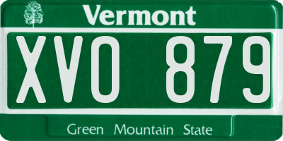 VT license plate XVO879