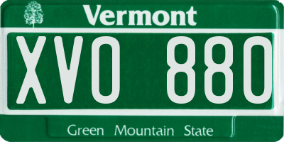 VT license plate XVO880