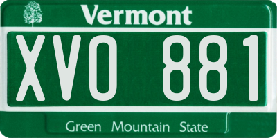VT license plate XVO881