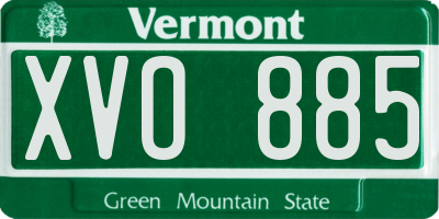VT license plate XVO885