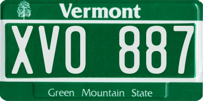 VT license plate XVO887