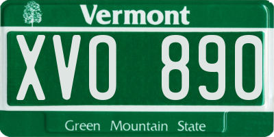 VT license plate XVO890