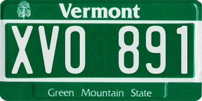 VT license plate XVO891
