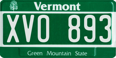 VT license plate XVO893