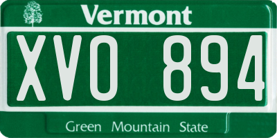 VT license plate XVO894