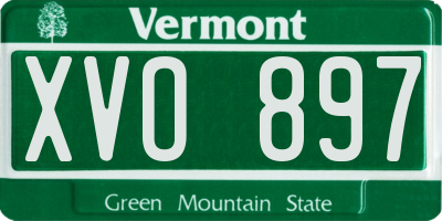 VT license plate XVO897