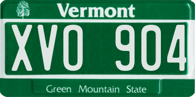 VT license plate XVO904