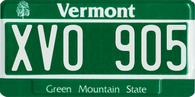 VT license plate XVO905