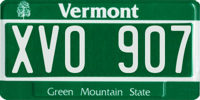 VT license plate XVO907