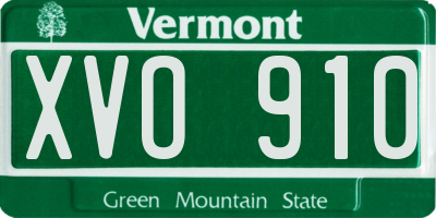 VT license plate XVO910