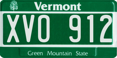 VT license plate XVO912