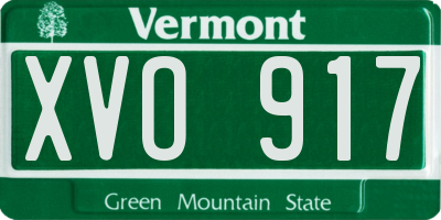 VT license plate XVO917