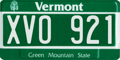 VT license plate XVO921