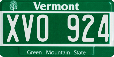 VT license plate XVO924