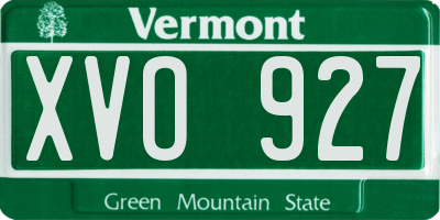 VT license plate XVO927