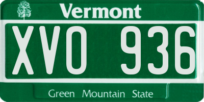 VT license plate XVO936