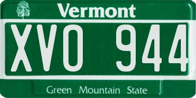 VT license plate XVO944
