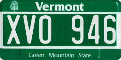 VT license plate XVO946