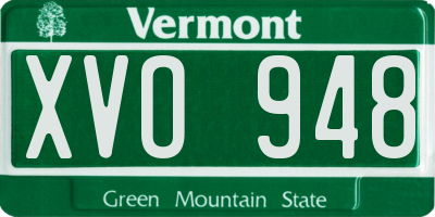 VT license plate XVO948