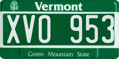 VT license plate XVO953