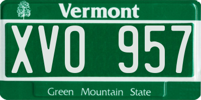 VT license plate XVO957