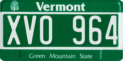 VT license plate XVO964