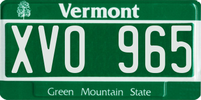 VT license plate XVO965