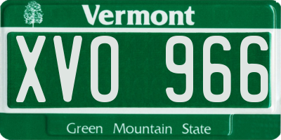 VT license plate XVO966