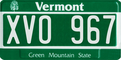 VT license plate XVO967