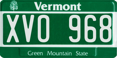 VT license plate XVO968
