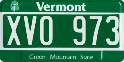 VT license plate XVO973