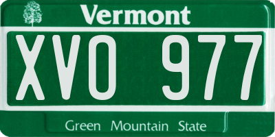 VT license plate XVO977