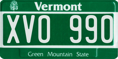 VT license plate XVO990
