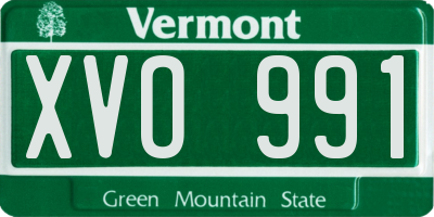 VT license plate XVO991