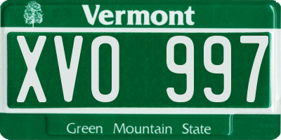 VT license plate XVO997