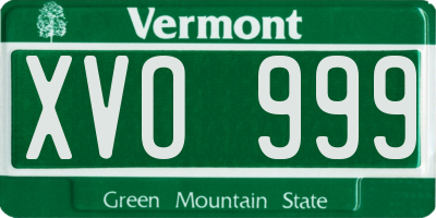 VT license plate XVO999