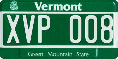 VT license plate XVP008