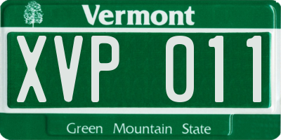 VT license plate XVP011
