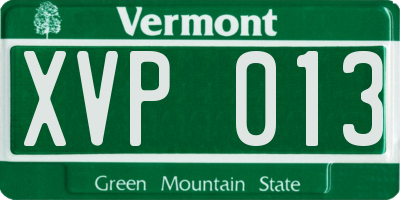 VT license plate XVP013