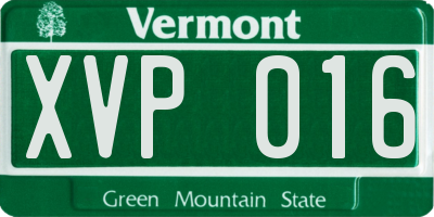 VT license plate XVP016