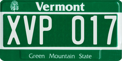 VT license plate XVP017