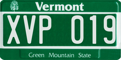 VT license plate XVP019