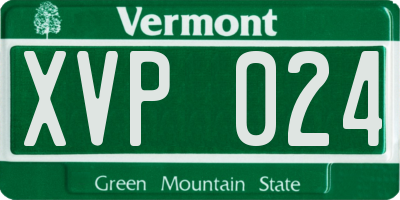 VT license plate XVP024