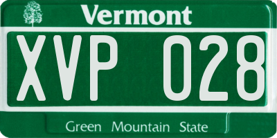 VT license plate XVP028